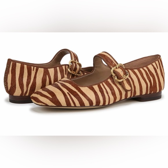 Sam Edelman Michaela Mary Jane Flats Zebra print cow hair fur Size 7.5 NWOT - Picture 3 of 10